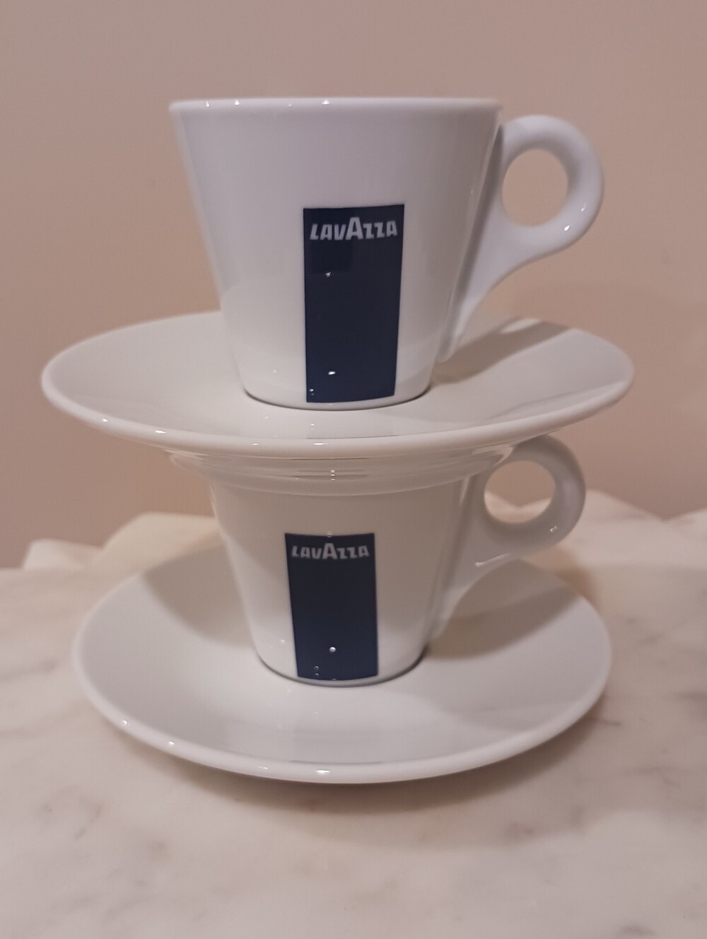 LavAzza 4PC Blue Ribbon Espresso Cup Apulum Saucer Set
